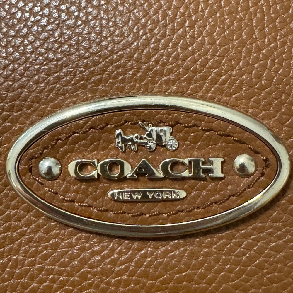 Coach Pebble Leather Edie Shoulder Bag, Tan - Picture 2 of 11